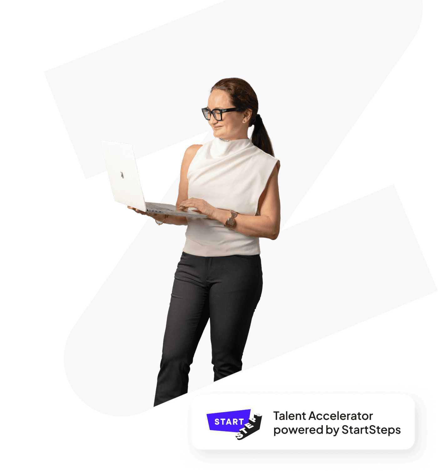 Woman with a laptop!